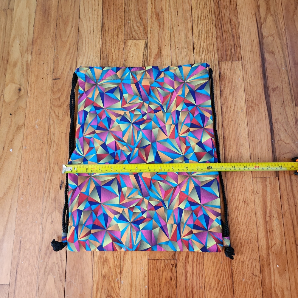 Colorful Geometric Drawstring Backpack - image 6